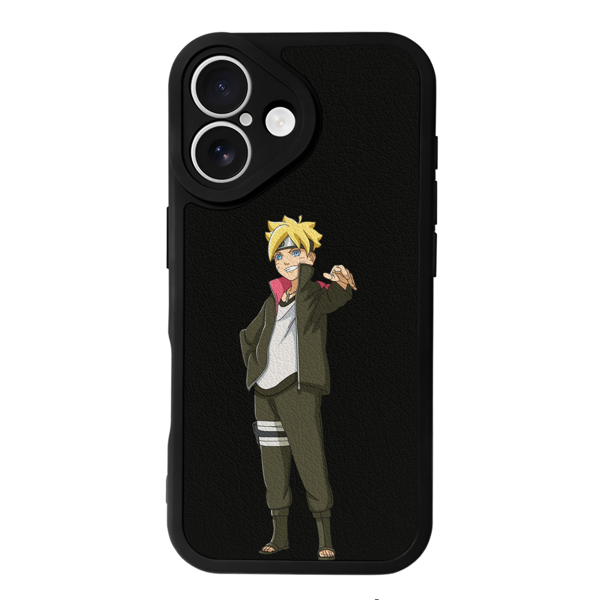 （画像用） NARUTO -ナルト- うずまき ボルト Uzumaki Boruto 【iPhone 16シリーズ対応】シリコンスマホケース（レザー調） 材質：シリコン